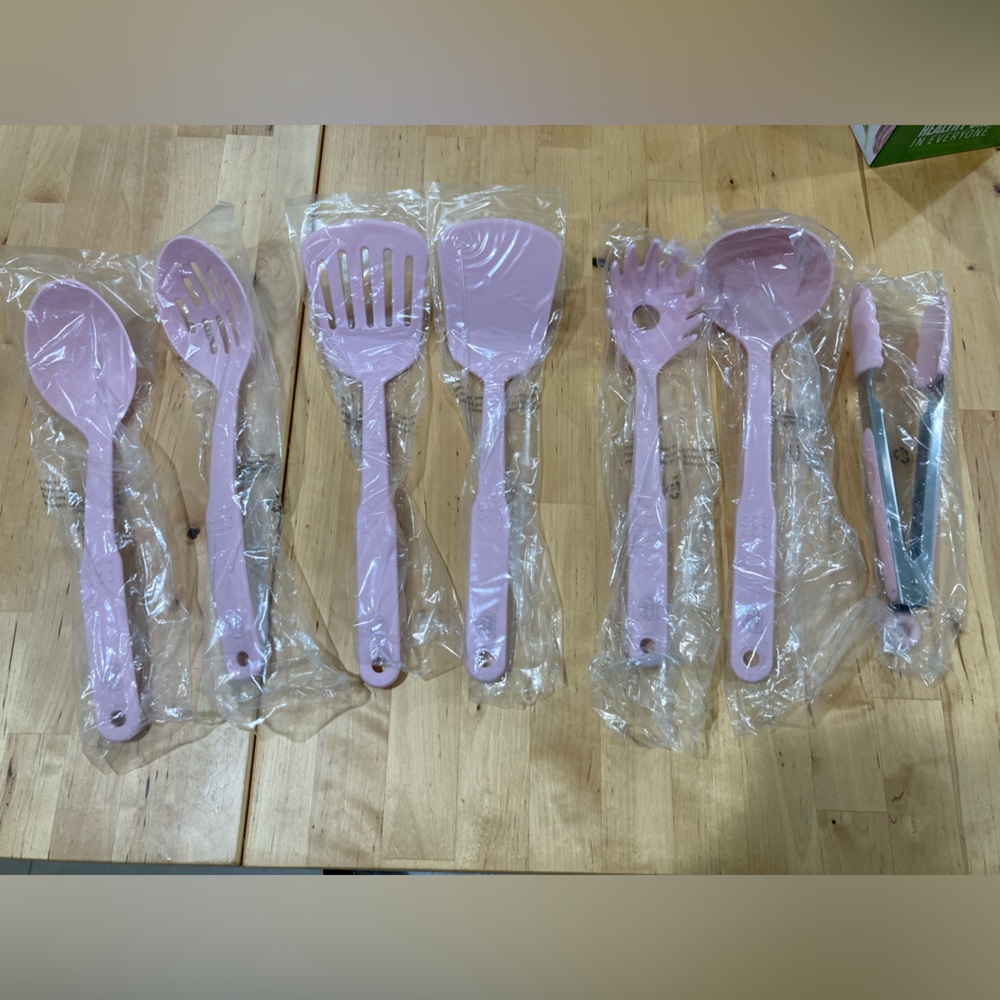 NWOT Pink Greenlife 7-Piece Cooking Utensil Set